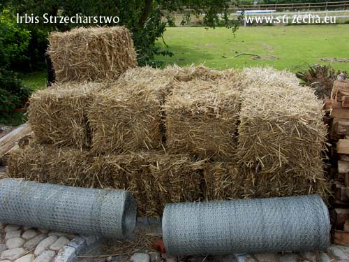 Materials for making a straw ridge with oak trestles - Irbis Thatching