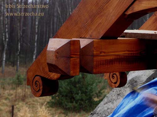 Irbis Thatching: wooden construction of a window in the roof - swallows