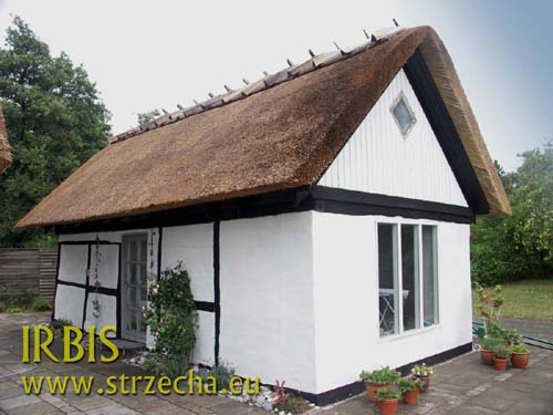 Stylish guest house in the garden - thatched reed roof with heather ridge, tightened with oak goats