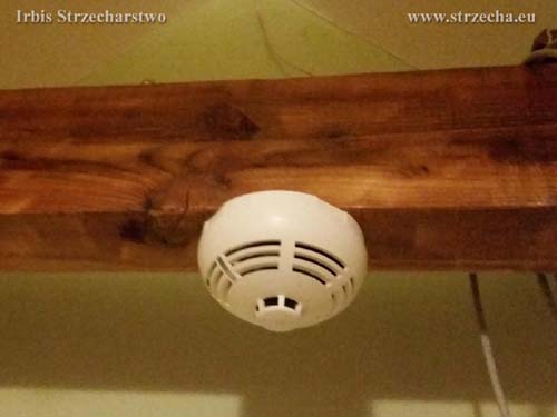 Alarm line with a smoke detector and high temperature in the attic